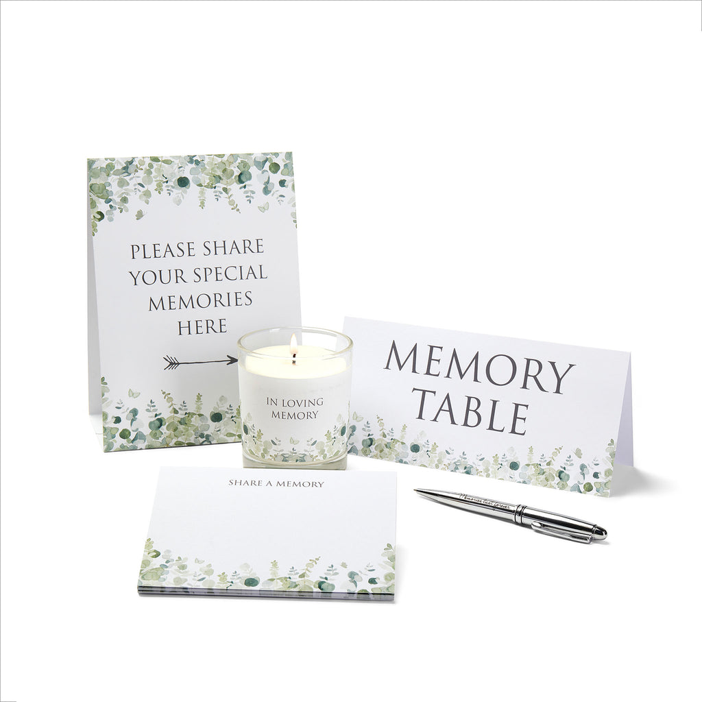 Eucalyptus Funeral Memory Table Collection – Angel & Dove