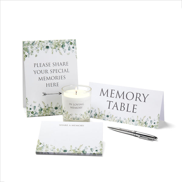 Eucalyptus Funeral Memory Table Collection - Angel & Dove