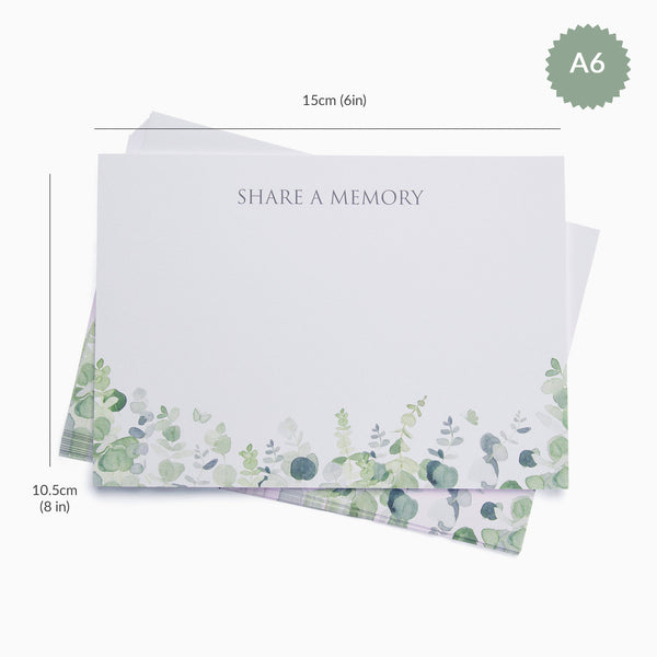 25 Eucalyptus 'Share a Memory' Remembrance Cards