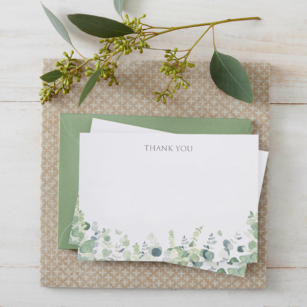 10 Eucalyptus Thank You Cards & Envelopes