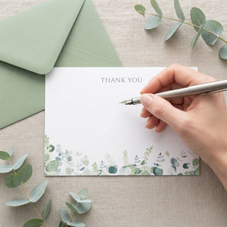 10 Eucalyptus Thank You Cards & Envelopes