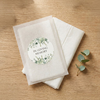 10 Filled Tissue Funeral Favours - Eucalyptus Design