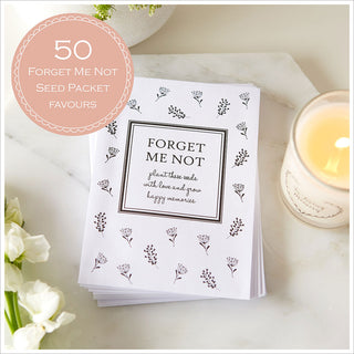 Funeral Memory Table Collection for up to 50 Guests (includes 50 Seed Favours) in Memory Box - Angel & Dove