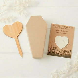 Biodegradable Goldfish Coffin with Grave Marker & Wildflower Seed Paper Heart