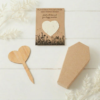 Biodegradable Goldfish Coffin with Grave Marker & Wildflower Seed Paper Heart