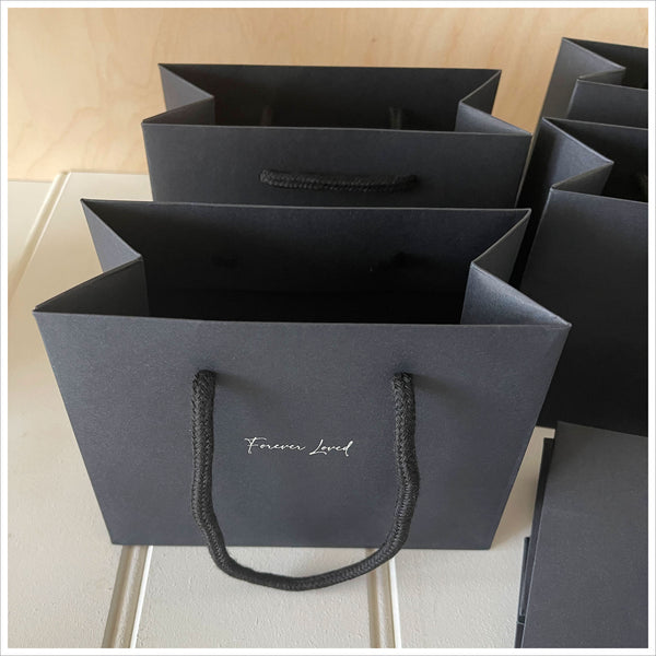 5 'Forever Loved' Unfilled Funeral Favour Gift Bags - Create Special Gifts for Your Guests - Angel & Dove