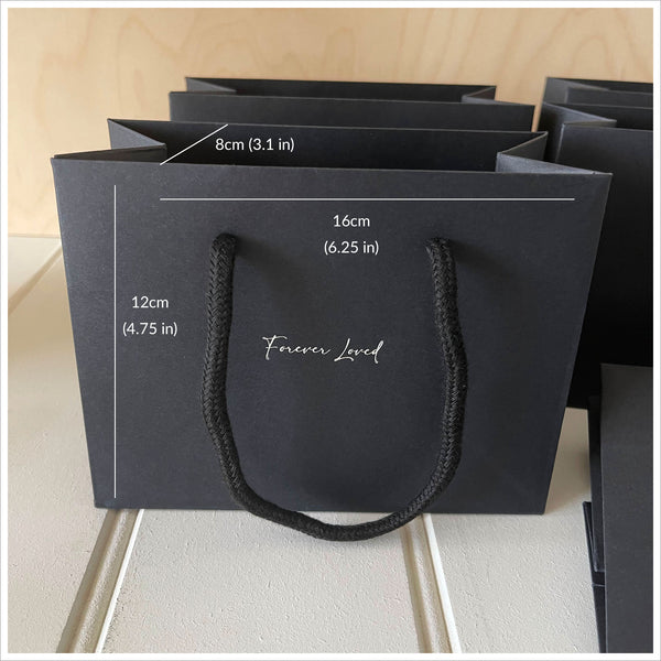 Pack of 5-25 'Forever Loved' Unfilled Funeral Favour Gift Bags - Create Special Gifts for Your Guests - Angel & Dove
