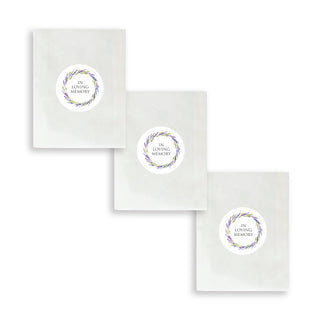 10 Filled Tissue Funeral Favours - Lavender Design - Angel & Dove
