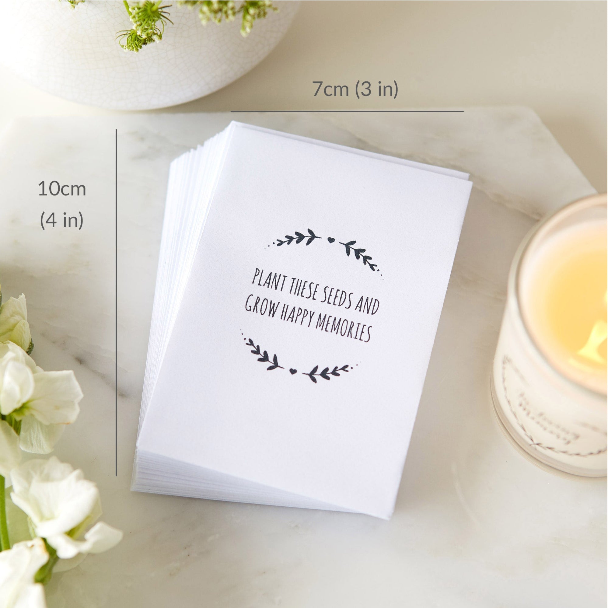flower seed favours 25 'Grow Happy Memories' Seed Packet Funeral Favour Envelopes (Unfille – Angel & Dove