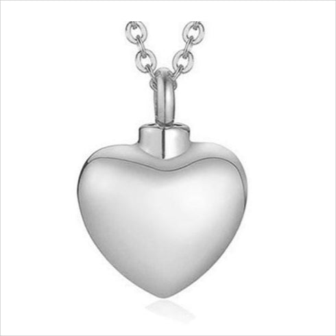 Heart Cremation Ashes Necklace Sympathy Gift with Luxury Gift Bag & Card - Angel & Dove