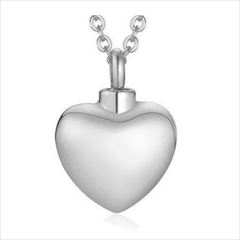 Heart Cremation Ashes Necklace Sympathy Gift with Luxury Gift Bag & Card - Angel & Dove
