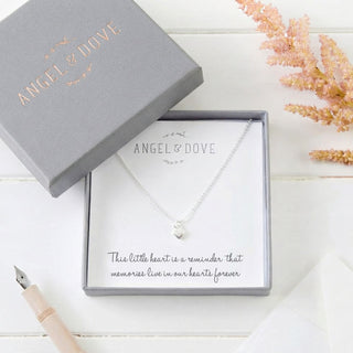 Silver Heart 'Memories' Necklace Sympathy Gift