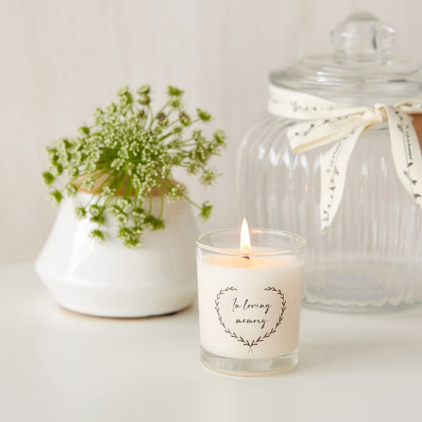 'In Loving Memory' 90ml Votive Candle Sympathy Gift with Bag & Card - Angel & Dove