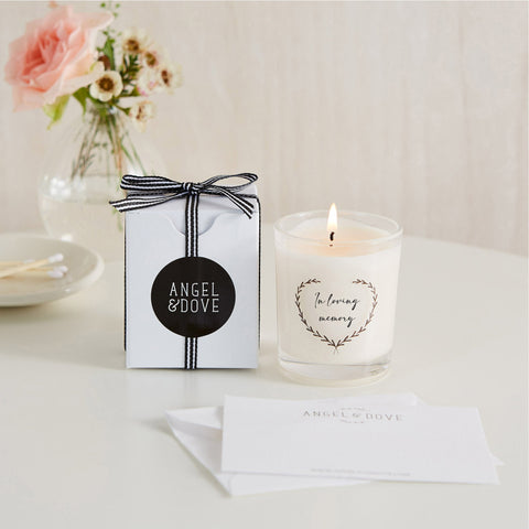 'In Loving Memory' 90ml Votive Candle Sympathy Gift with Bag & Card - Angel & Dove