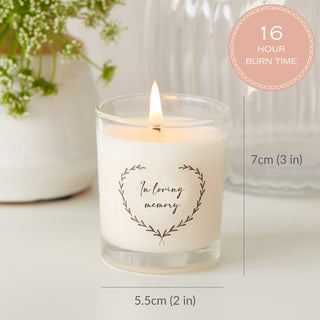 'In Loving Memory' 90ml Votive Candle Sympathy Gift with Bag & Card - Angel & Dove