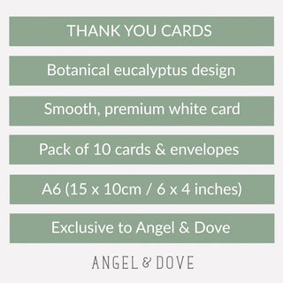 10 Eucalyptus Thank You Cards & Envelopes