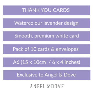 10 Lavender Thank You Cards & Envelopes