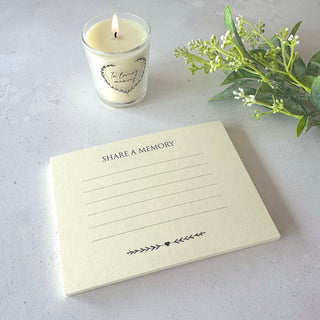 25 Ivory 'Share a Memory' Funeral Remembrance Cards
