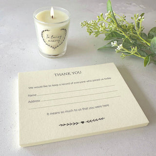 25 Ivory Funeral Attendance Cards