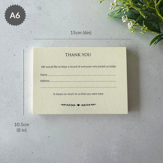 25 Ivory Funeral Attendance Cards