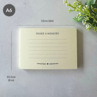 25 Ivory 'Share a Memory' Funeral Remembrance Cards