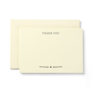 10 Ivory Funeral Thank You Cards & Envelopes