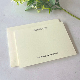 10 Ivory Funeral Thank You Cards & Envelopes