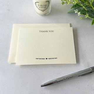 10 Ivory Funeral Thank You Cards & Envelopes