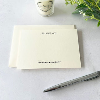 10 Ivory Funeral Thank You Cards & Envelopes