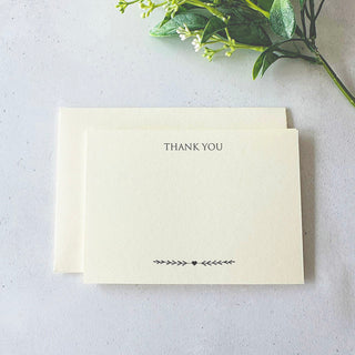 10 Ivory Funeral Thank You Cards & Envelopes