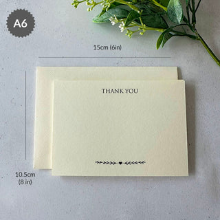 10 Ivory Funeral Thank You Cards & Envelopes