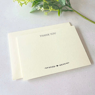 10 Ivory Funeral Thank You Cards & Envelopes