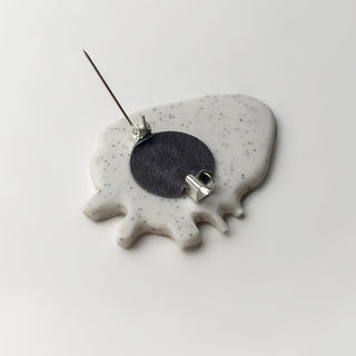 Handmade Porcelain Kintsugi Heart Brooch Sympathy Gift - Angel & Dove