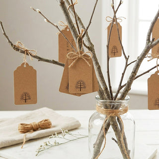 25 Kraft Memory Tree Message Tags - Angel & Dove