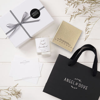 'Loved, Missed, Remembered' Votive Candle & Porcelain Dish Sympathy Gift - Angel & Dove