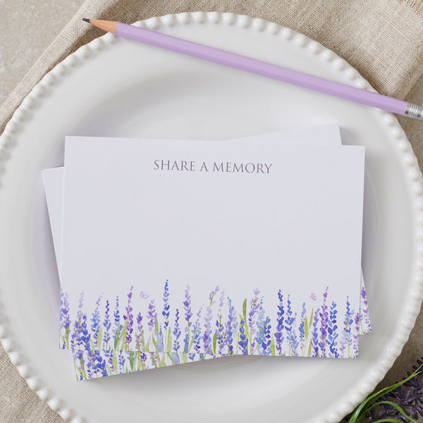 25 Lavender Funeral Remembrance Cards - Angel & Dove