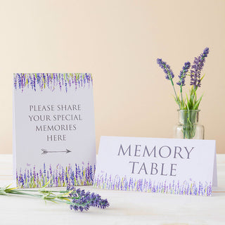 Lavender Funeral Memory Table Collection - Angel & Dove