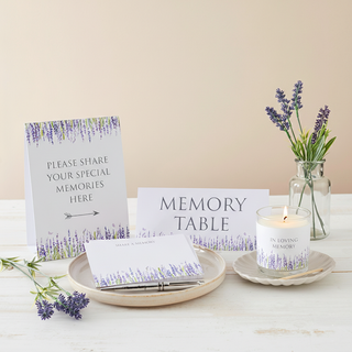 Lavender Funeral Memory Table Collection