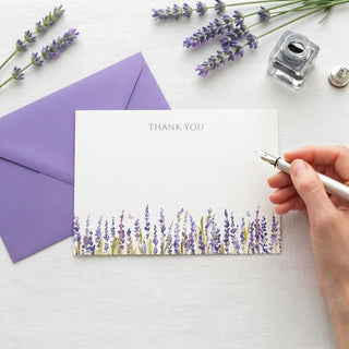 10 Lavender Thank You Cards & Envelopes