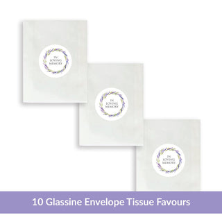 10 Filled Tissue Funeral Favours - Lavender Design