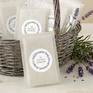 10 Filled Tissue Funeral Favours - Lavender Design