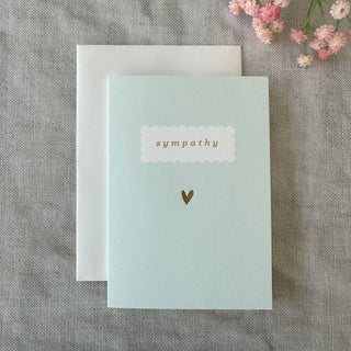 'Sympathy' Mint Green Card with Gold Heart