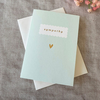'Sympathy' Mint Green Card with Gold Heart