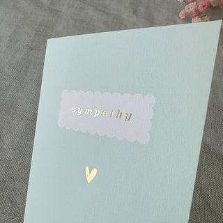 'Sympathy' Mint Green Card with Gold Heart