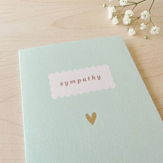 'Sympathy' Mint Green Card with Gold Heart
