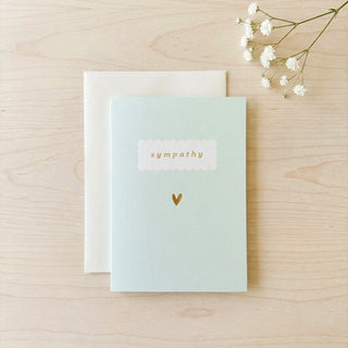 'Sympathy' Mint Green Card with Gold Heart