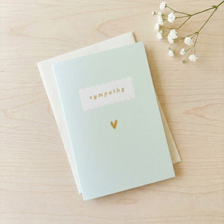 'Sympathy' Mint Green Card with Gold Heart
