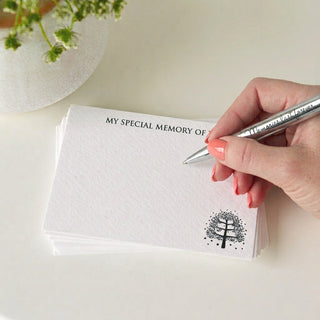 25 'My Special Memory of You' A7 White Textured Funeral Remembrance Cards