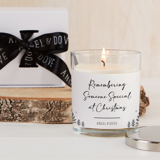 'Remembering Someone Special at Christmas' Gift Boxed 300ml Candle with Silver Lid