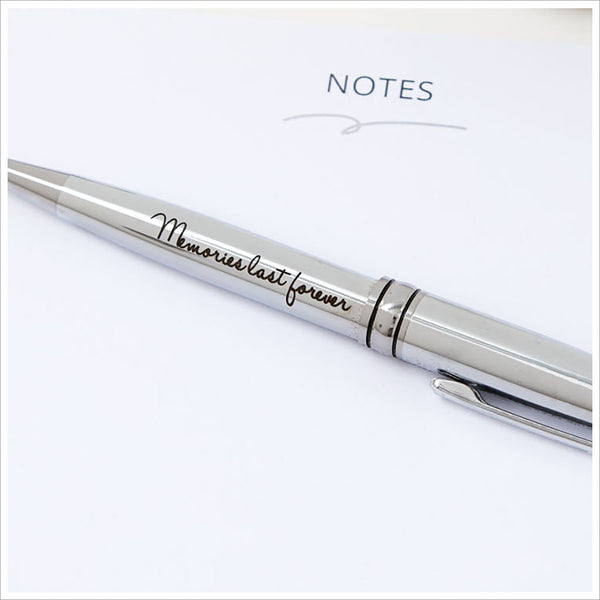 Pack of 5 'Memories Last Forever' Silver Chrome Pens (5 Pens for the Price of 4) - Angel & Dove